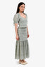 LoveShackFancy Mint Smocked Crop Top + Midi Skirt Set Size XS