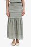 LoveShackFancy Mint Smocked Crop Top + Midi Skirt Set Size XS