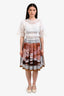 Burberry Brown Silk Printed Pleated Mini Skirt Size 2 US