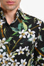 Dolce & Gabbana Black Cotton Floral Print Short Sleeve Button Down Shirt Size 38 Mens