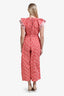 Ulla Johnson Red Floral Cotton Belted Pant Suit Size 4