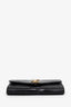 Saint Laurent Black Croc Embossed Leather Uptown Chain Wallet With Insert