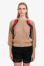 MSGM Brown/Red Ruffle Detail Sweater Size M