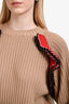 MSGM Brown/Red Ruffle Detail Sweater Size M