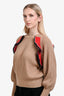 MSGM Brown/Red Ruffle Detail Sweater Size M