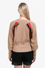 MSGM Brown/Red Ruffle Detail Sweater Size M