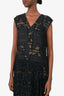 Dries Van Noten 2000S Black Black Silk Beaded Lace Sleeveless Dress Size 42