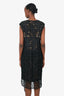 Dries Van Noten 2000S Black Black Silk Beaded Lace Sleeveless Dress Size 42