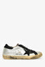 Golden Goose Silver Leather Distress Sneakers Size 37