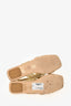 Stuart Weitzman Gold Woven Leather Ankle Strap Flat Sandals Size 39