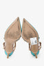 Valentino Turquoise Patent Rockstud Kitten Heels Size 38.5