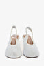 Marni White Leather Mesh Slingback Heels Size 38