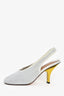 Marni White Leather Mesh Slingback Heels Size 38