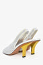 Marni White Leather Mesh Slingback Heels Size 38