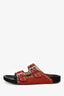 Isabel Marant Red/Black Suede 'Lennyo' Sandals Size 38