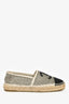 Pre-Loved Chanel™ Beige/Black Mesh CC Espadrille Flats Size 38