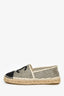 Pre-Loved Chanel™ Beige/Black Mesh CC Espadrille Flats Size 38