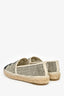Pre-Loved Chanel™ Beige/Black Mesh CC Espadrille Flats Size 38