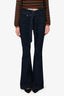 Veronica Beard Dark Denim Flare Jeans With Belt Size 27