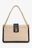 Pre-Loved Chanel™ 2014-15 Beige/Black Lambskin Quilted Elegant CC Shopping Tote