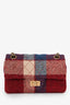 Pre-Loved Chanel™ 2015-16 Red Tweed Patterned 2.55 224 Double Flap Bag