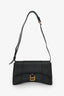 Balenciaga Black Leather Downtown Shoulder Bag