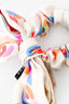 Pre-Loved Chanel™ 2022 Cream/ Multicolour Silk Bow Hair Tie