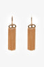 Celine Gold Tone Metal Triomphe Fringe Ear Pendants