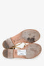 Pre-Loved Chanel™ Gold Leather CC Logo T-Strap Sandals Size 37