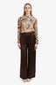 Loewe Dark Brown Silk Pyjama Trousers Size M