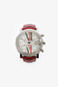 Gucci Red Monogram Leather Strap 'G-Chrono' Diamond Bezel 44m Watch