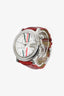 Gucci Red Monogram Leather Strap 'G-Chrono' Diamond Bezel 44m Watch