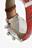 Gucci Red Monogram Leather Strap 'G-Chrono' Diamond Bezel 44m Watch