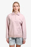 Miu Miu 2023 Pink Logo Half Zip-Up Polo Sweatshirt Size XS