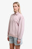 Miu Miu 2023 Pink Logo Half Zip-Up Polo Sweatshirt Size XS
