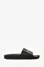 Off-White Black Leather Logo Slides Size 39