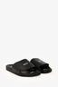 Off-White Black Leather Logo Slides Size 39