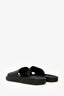 Off-White Black Leather Logo Slides Size 39