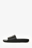 Off-White Black Leather Logo Slides Size 39
