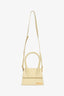 Jacquemus Cream Leather Medium 'Le Chiquito' Top Handle with Strap