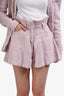 IRO Lilac Tweed Open Jacket + High-Rise Shorts Set Size 36