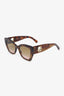 Fendi Brown Frame Zucca FF Logo Cat-Eye Sunglasses