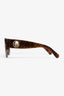 Fendi Brown Frame Zucca FF Logo Cat-Eye Sunglasses