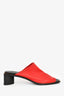 Acne Studios Red Leather Block Heel Sandals Size 37