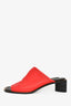 Acne Studios Red Leather Block Heel Sandals Size 37