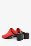 Acne Studios Red Leather Block Heel Sandals Size 37