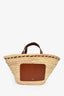 A.P.C. Raffia/Brown Leather 'Zoe' Tote Bag
