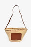 A.P.C. Raffia/Brown Leather 'Zoe' Tote Bag
