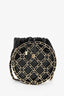 Pre-Loved Chanel™ Runway 2022 Black Lambskin Leather CC Logo Round Caged Crossbody Bag