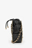 Pre-Loved Chanel™ Runway 2022 Black Lambskin Leather CC Logo Round Caged Crossbody Bag